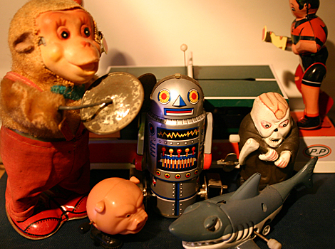 Collection of clockwork toys