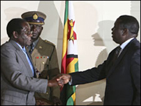  Tổng thống Mugabe và lãnh tụ đối lập Tsvangirai