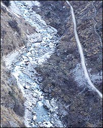 हिमाचल प्रदेश के किन्नौर ज़िले में सतलुज की पुरानी तस्वीर