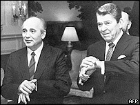 Рональд Рейґан і Михаїл Горбачов