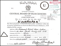 Censor certificate from Pakistan Censor Board