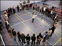 The students and the BBC Philharmonic rehearse