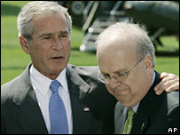 Hai ông George W Bush và Karl Rove 