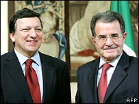 Jose Manuel Durao Barroso ve Romano Prodi
