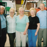 Left to right: Tommy Stewart, Rita Young, Isobel Marshall, Flora Pagan and George Grant