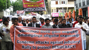 Lawyers protesting against CJ impeachment (file photo)