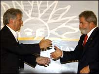 O presidente Lula e o presidente do Uruguai, Tabaré Vázquez. Foto: Fabio Pozzebom/ABr 