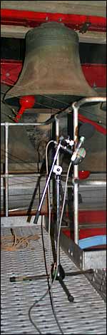 A microphone in York Minster's belfry