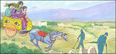 خاله گادیران با اطفال به دیدن میراحمد می روند.