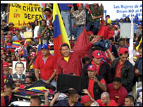 Hugo Chávez e seus simpatizantes