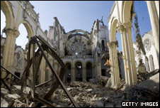 a cathedral in Port-au-Prince Haiti after the January 2010 earthquake