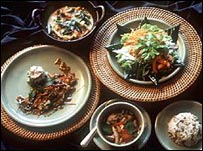 Uma seleção de pratos da culinária tailandeses