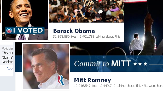 فیس بوک اوباما و رامنی