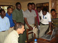 David and pupils in Tanzania