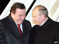 گرهارد شرودر و ولاديمير پوتين