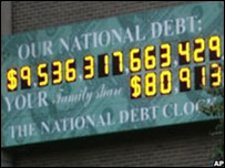 relógio da dívida, exposto em Manhattan