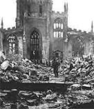 Image of Conventry Cathedral which was bombed