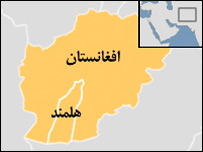 نقشه ولايت هلمند در افغانستان