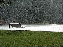 Rain in Markeaton Park, Derby
