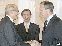 سرگئی لاوروف (راست) و محمد برادعی (چپ)