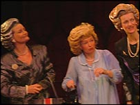 Three Maggies on stage