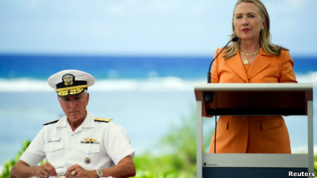 美國國務卿希拉里·克林頓在庫克群島出席太平洋島國論壇(31/08/2012)