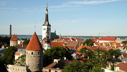 Tallinn skyline in Estonia copyright BBC / Fred Adler.