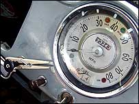 Speedo and dashboard of Morris Minor Traveller