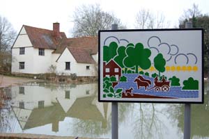 Michael Goodey makes art out of road traffic signs. He has recently made some versions of paintings by John Constable, including the famous 'Hay Wain'.
