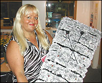 Julie Dukes created BBC Radio Nottingham's floral tribute in the shape of a xylophone