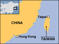 mapa da China e Taiwan