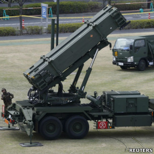日本东京防卫省大院内自卫队部署爱国者三型拦截导弹（10/4/2013）