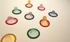 Coloured condoms