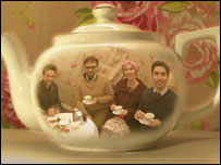 The team in a tea pot