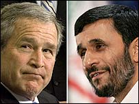 ایرانی صدر احمدی نژاد اور امریکی صدر جارج بش