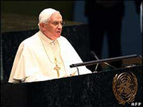 Papa Bento 16, na ONU