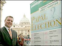 Paddy Power, negociador de apostas, no Vaticano
