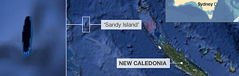 Sandy Island as it appears on a map