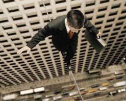 Man on a tight rope