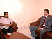 Wimal Weerawansa (L) with US Ambassador, Robert O' Blake