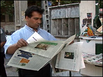 İran'da bir gazete büfesi