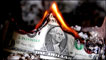 A burning dollar bill