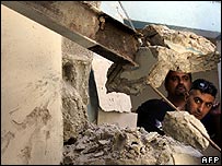 خسارت ناشی از اصابت بمب در روستای عرب اسرائيلی مقر