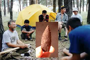 Dr Bruce Bradley with Kazakhstan archaeology students