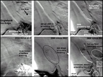 Imagens das bolhas de água na Antártica