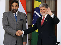 Anand Sharma e Celso Amorim