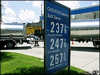 ABD'de bir petrol istasyonu