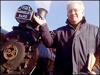 Ian McMillan with the 'Barnsley Bard'