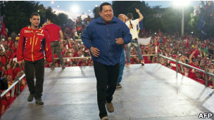 Chávez em comício eleitoral, na última terça