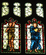 stain glass window figures